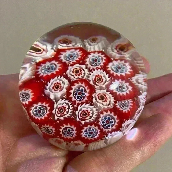 Vintage Murano Style Paperweight Millefiori Art Glass‎ - Picture 1 of 5